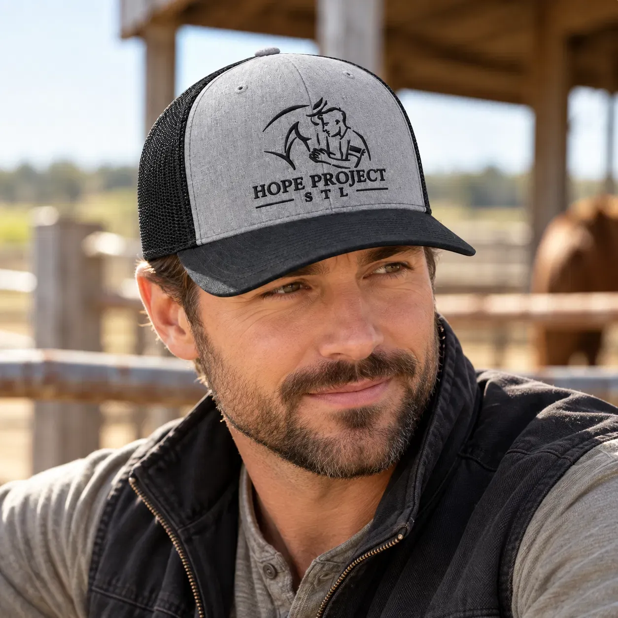 Hope Project STL embroidered trucker hat